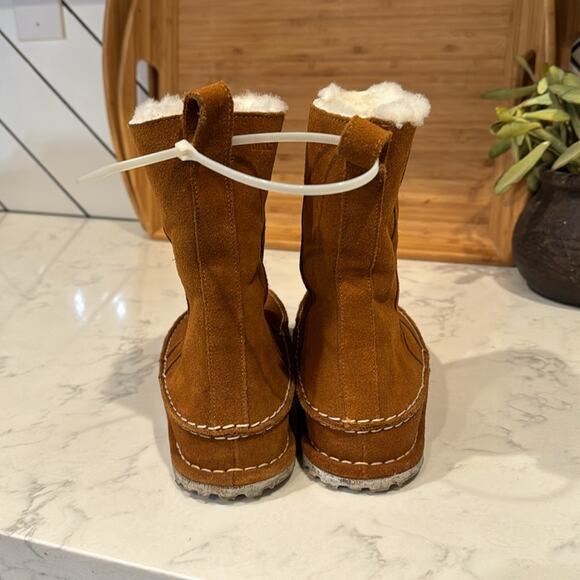 Birkenstock Lahti Mink Brown Suede Shearling boots bohemian western size 36 - Picture 5 of 10